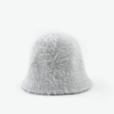 Winter Furry Cloche Hat Fisherman Cap Soft Warm Bucket Hat