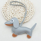 Cute Leather Dachshund Keychain