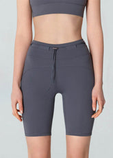 High Waisted Tummy Control Biker Shorts with Adjustable Waist