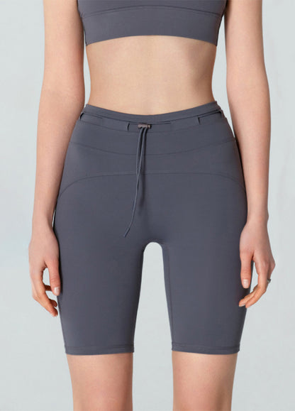 High Waisted Tummy Control Biker Shorts with Adjustable Waist