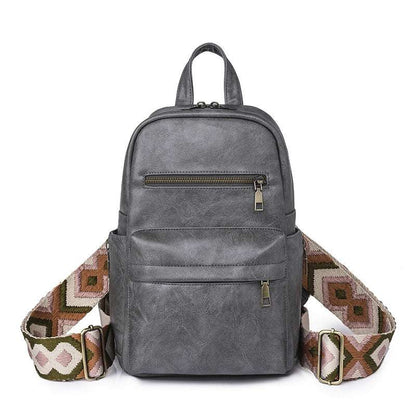 Retro Solid Color PU Leather Backpack | Stylish and Functional Design