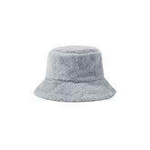 Faux Fur Winter Bucket Hat Fuzzy Warm Fisherman Cap