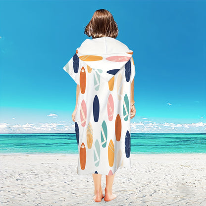 Geometric Printed Wearable Beach Hooded Towel