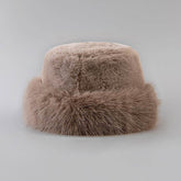 Winter Faux Rabbit Fur Beanie Bucket Hat Furry Warm Cap