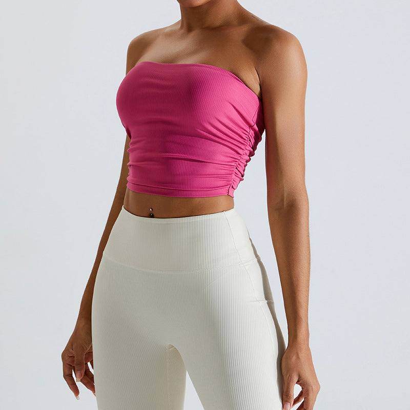 No Strap Bandeau Sports Bra - Rose Red