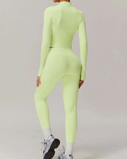 Solid Yoga Set With Sports Jacket and Legging | Comfort Meets Style