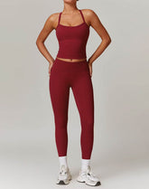 Athletic Wear with Criss Cross Back Tank Top and Legging