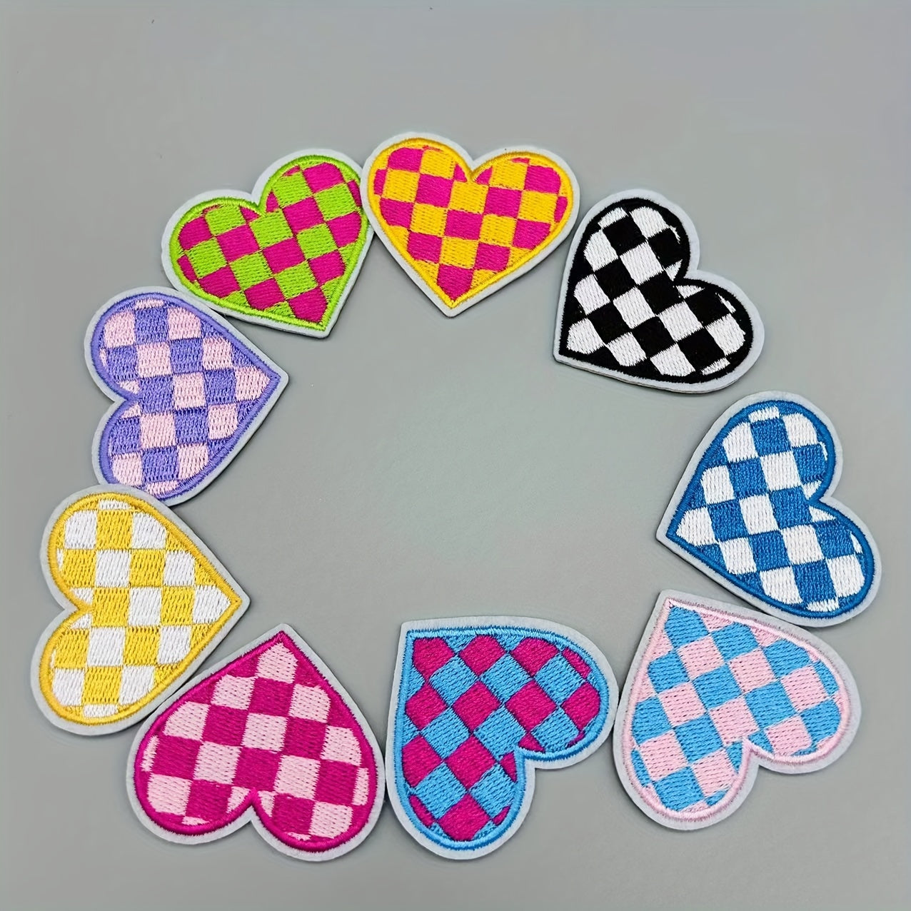 Grid Love Embroidery Stickers