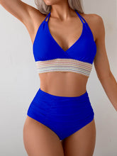 High Waisted Color Block Bikini Sets