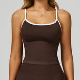 Color Block Sports Tank Top with Built in Bra
