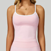 Color Block Sports Tank Top with Built in Bra