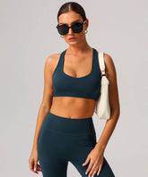 Racerback Sport Bra Tops with Built in Chest Pads
