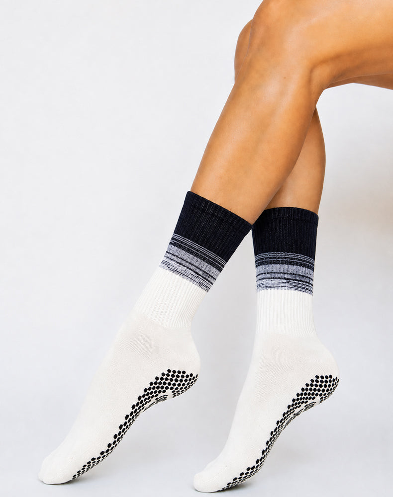 Pilates Yoga Crew Socks with Non Slip Grippers