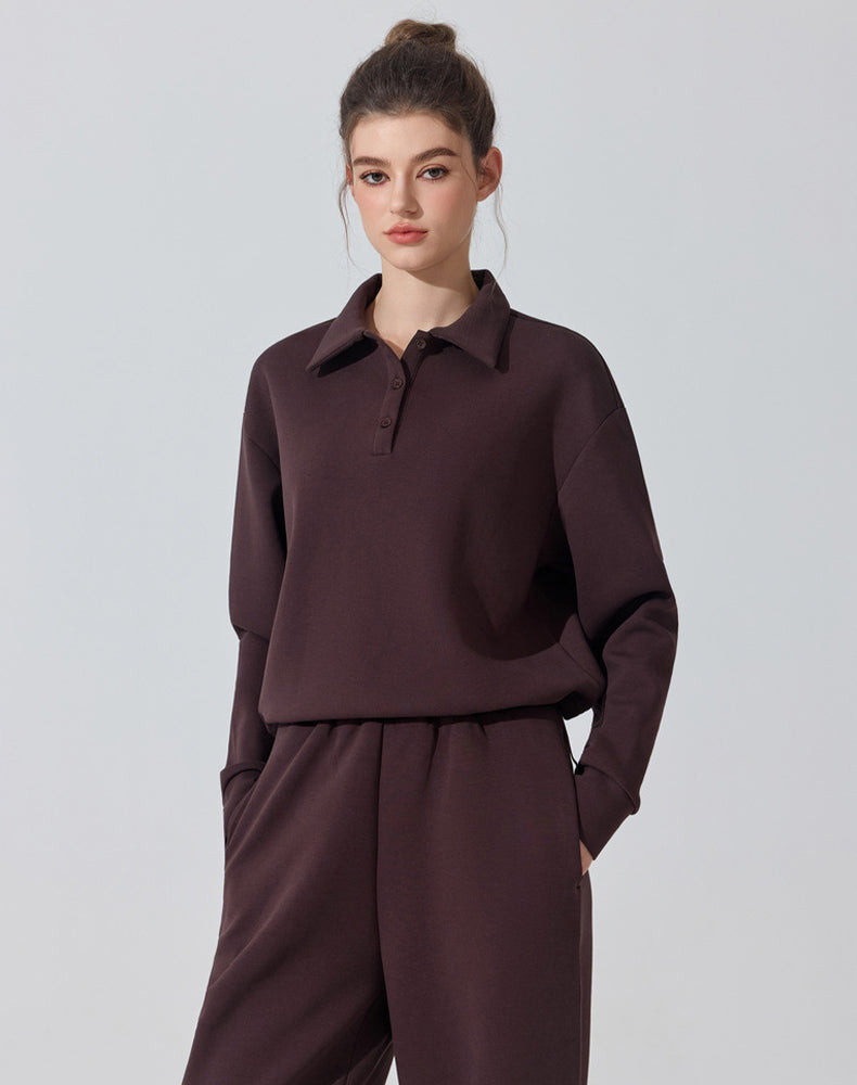 Polo Collar Casual Sports Sweatshirt