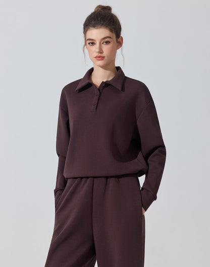 Polo Collar Casual Sports Sweatshirt