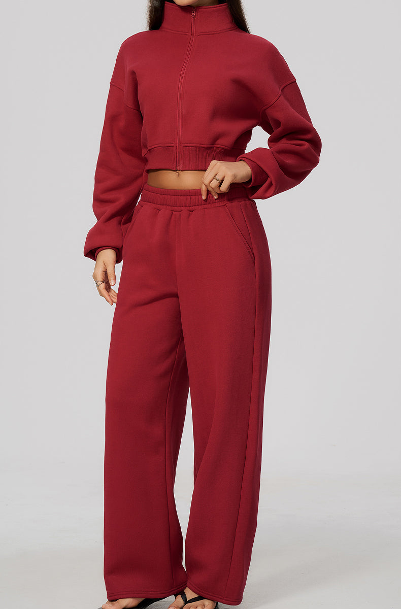 Casual Sports Set with Zip Jacket and Sweatpant