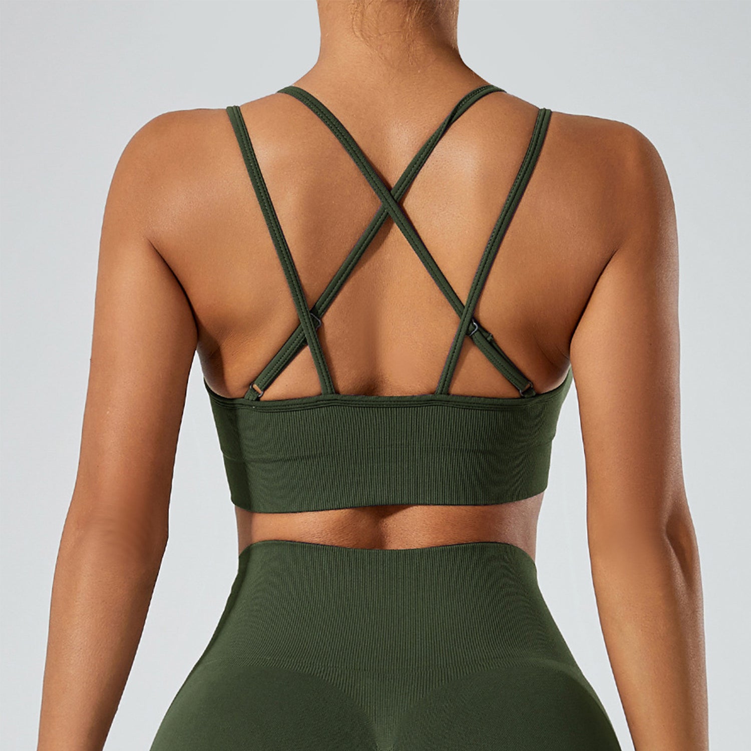 Strappy Adjustable Criss Cross Sports Bra Yoga Crop Tops