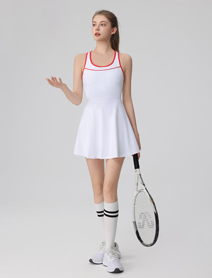 Racerback Tennis Dress with Short Contrast Colors Golf Dress