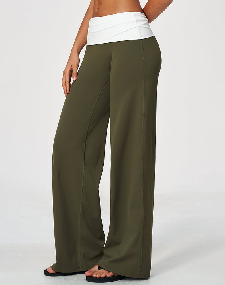 Fold Over Wide Leg Yoga Pants