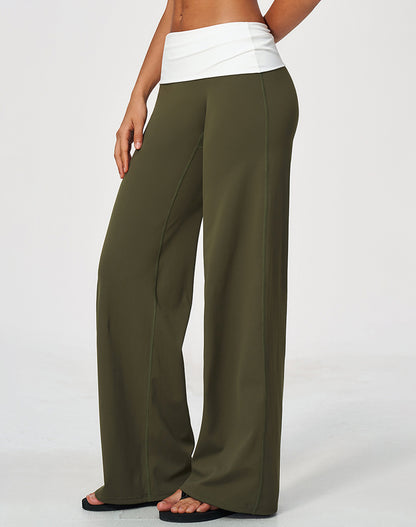 Fold Over Wide Leg Yoga Pants