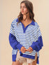 Stripe Color Block Loose Fit Sweatshirt | Trendy & Comfortable Style