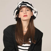 Winter Fuzzy Bucket Hat Lambswool Warm Fisherman Cap