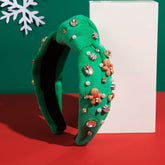 Christmas Knotted Headband With Gingerbread man and Candy