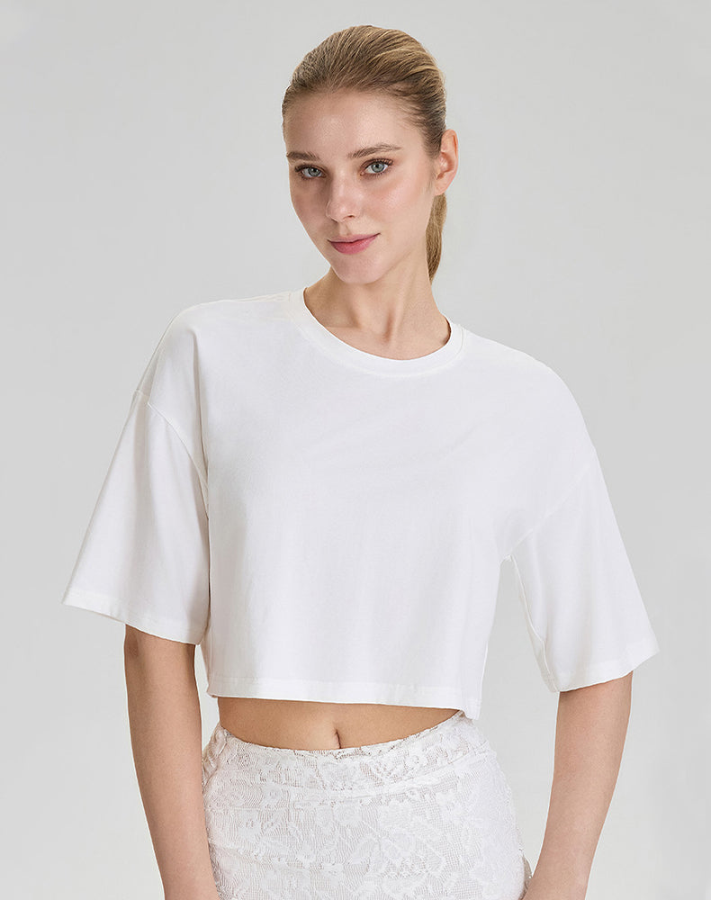 Summer Short Sleeve Crop Tops Casual Athletic Yoga T-Shirts