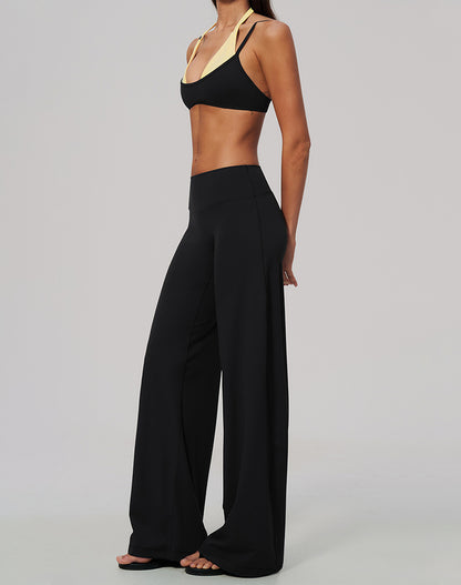 2 Piece Color Block Sports Bra and Flare Pant Sets