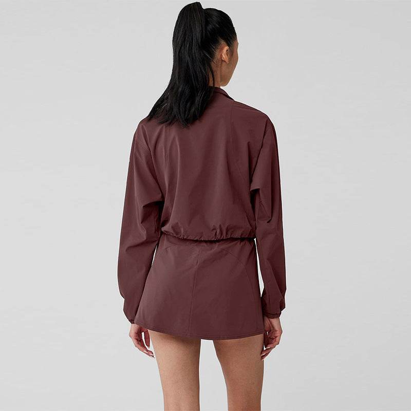 Half Zip Long Sleeve Sport Crop Sweatshirt