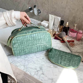 Large Capacity PU Leather Travel Makeup Bag