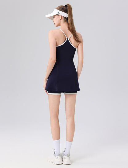 Workout Tennis Golf Mini Dress with Built-in Bra and Shorts