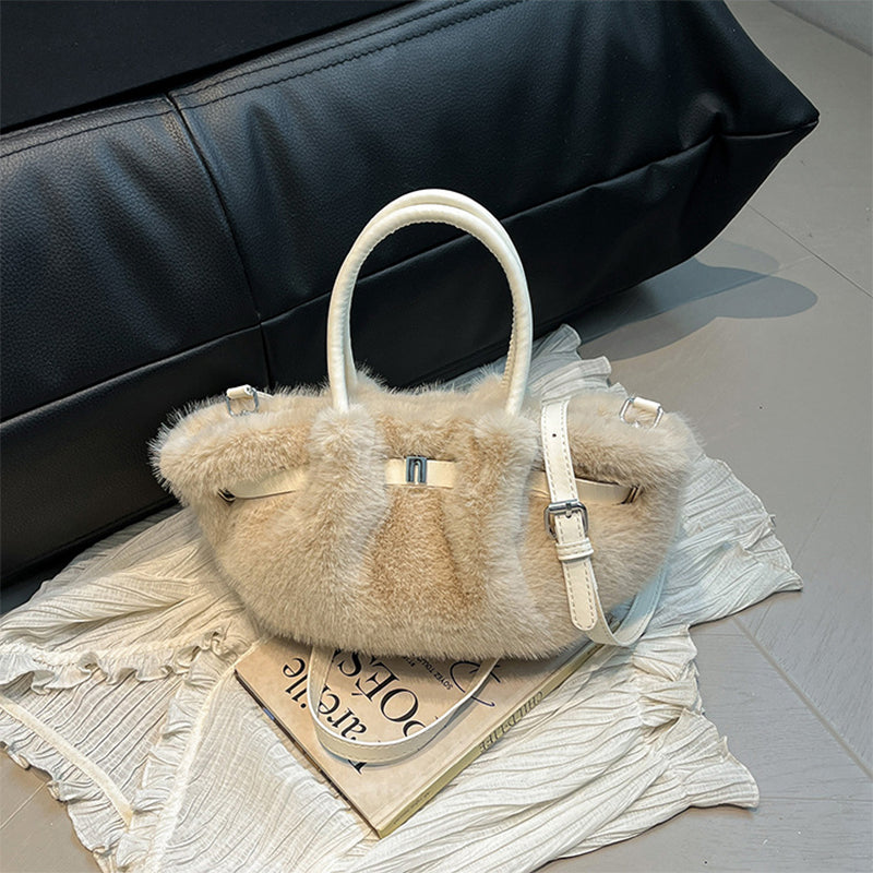 Furry Purse Fluffy Tote Bag Faux Fur Crossbody Handbag