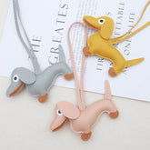 Cute Leather Dachshund Keychain