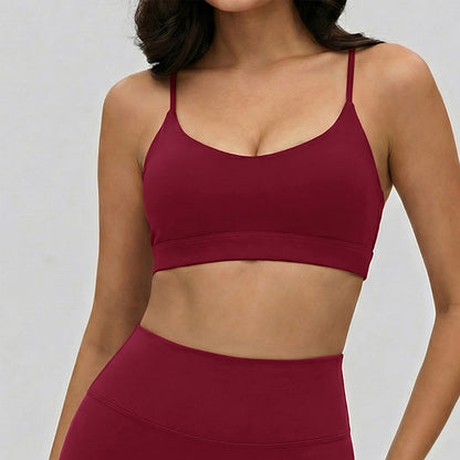Strappy Crisscross Back Sports Bra with Removable Cups