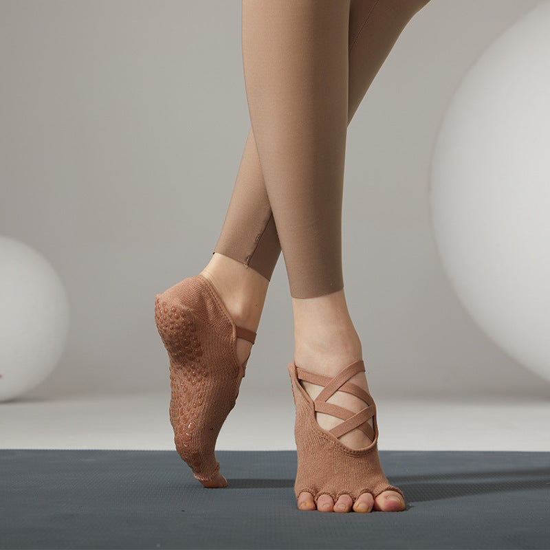 Five Toe Grip Pilates Socks Non Slip Ballet Dance Socks