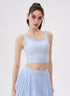 Double Strap Back Butterfly Lace Up Tank Tops with Chest Pad