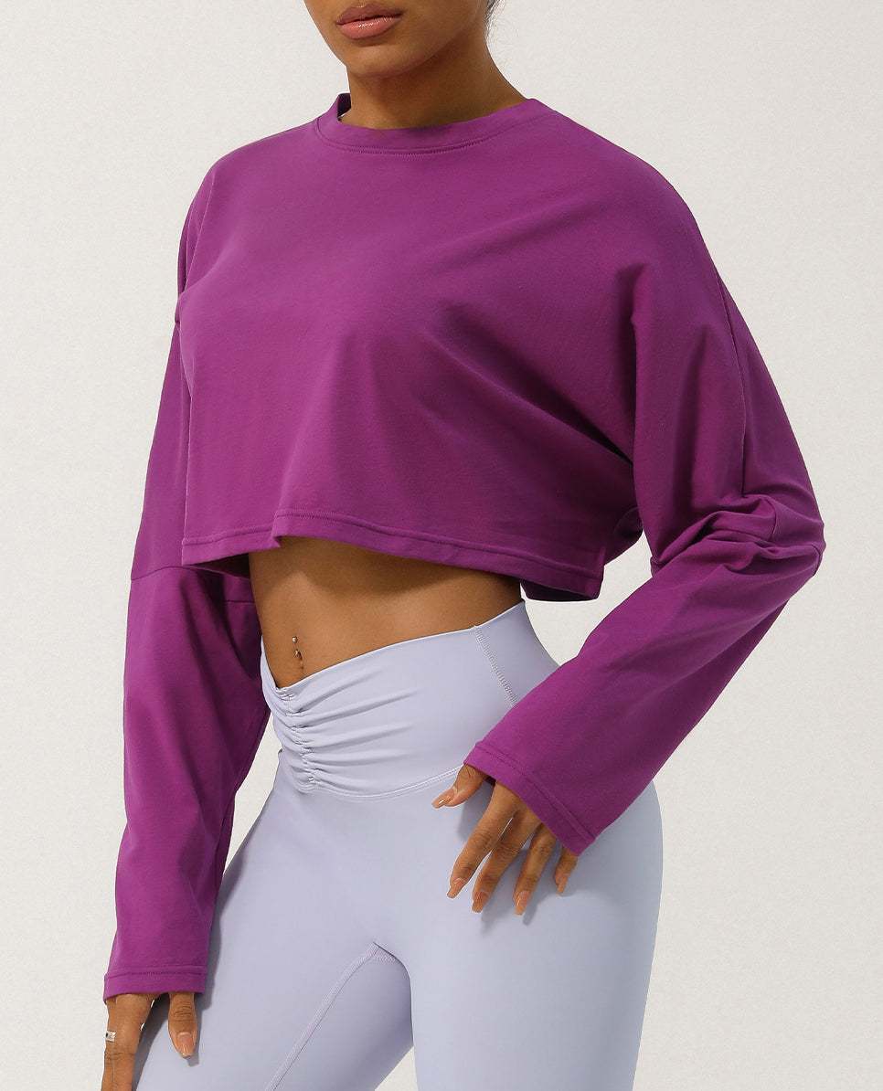 Long Sleeve Crop Athletic Sweatshirt | Stylish &amp; Functional Activewear