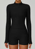 Ribbed Activewear Set with Running Jacket and Short