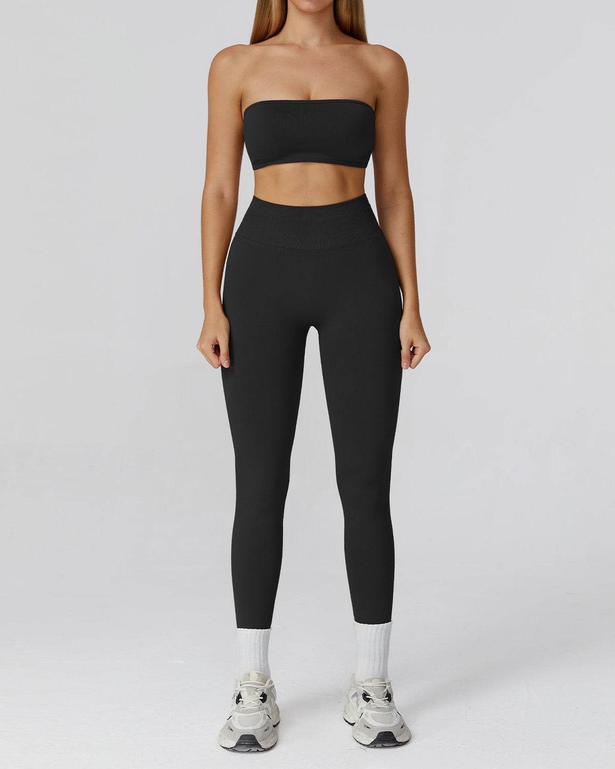 Athletic Wear with Strapless Tube Top and Legging