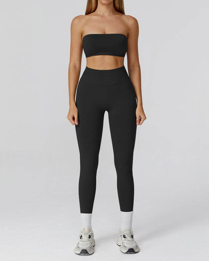 Athletic Wear with Strapless Tube Top and Legging