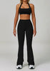 Activewear Set with Halter Sports Bra and Flared Pant