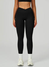 Cross Waist Yoga Leggings with Pockets