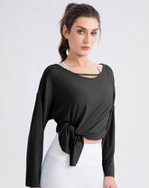Long Sleeve Tops Loose Fit Yoga Shirts