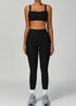 Ribbed Activewear Set with Sports Bra and Leggiing