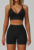 Activewear Set with V Neck Sports Bra and Short
