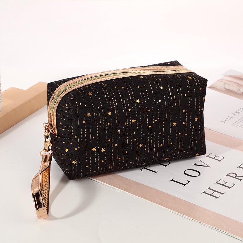 Glitter Star Portable Cosmetic Traveling Bag With Wristlet | Daily Use