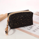 Glitter Star Portable Cosmetic Traveling Bag With Wristlet