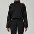 Half Zip Long Sleeve Crop Top Sports Sweatshirt