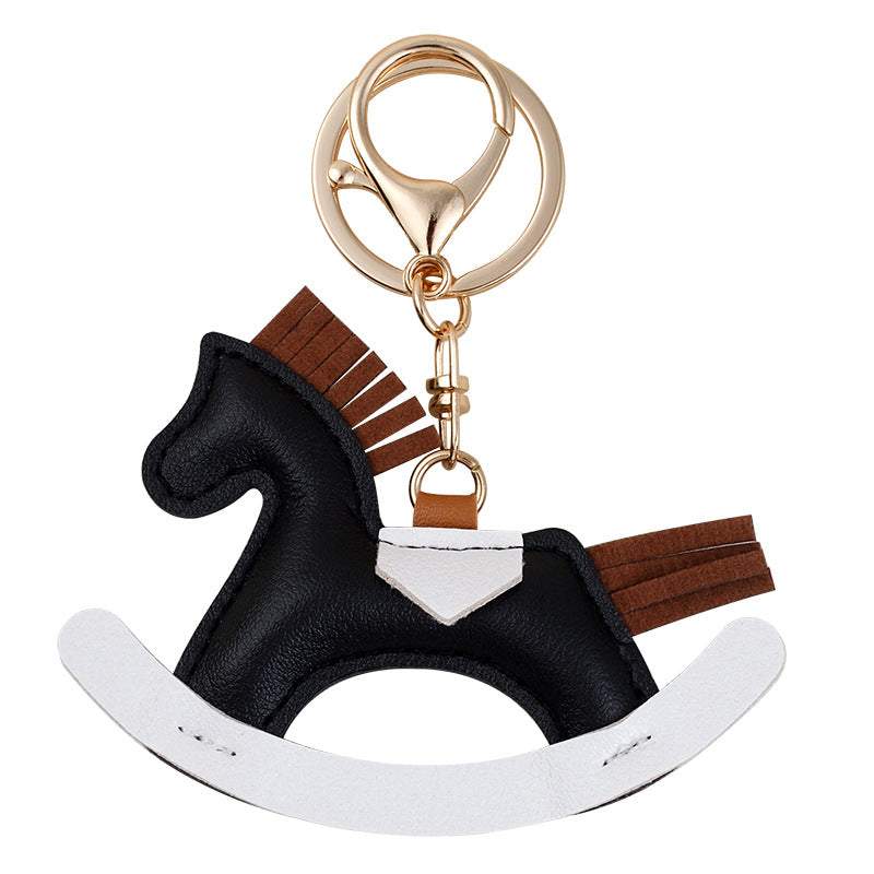 PU Leather Rocking Horse Bag Keychain Accessory | Stylish Accessory